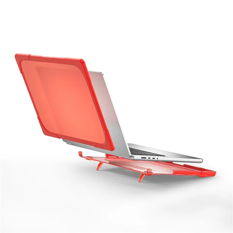For MacBook Pro 16 inch (2024) (2023) (2021) A2485 / A2780 / A2991 (M1 / M2 / M3) Hard PC + TPU Laptop Case Notebook Cover - Red