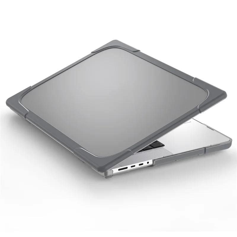 For MacBook Pro 16 inch (2026) A3429 A3428 / (2025) A3186 A3403 / (2024) A2991 / (2023) A2780 / (2021) A2485 / A2780 / A2991 (M1 / M2 / M3) Hard PC + TPU Laptop Case Notebook Cover - Grey