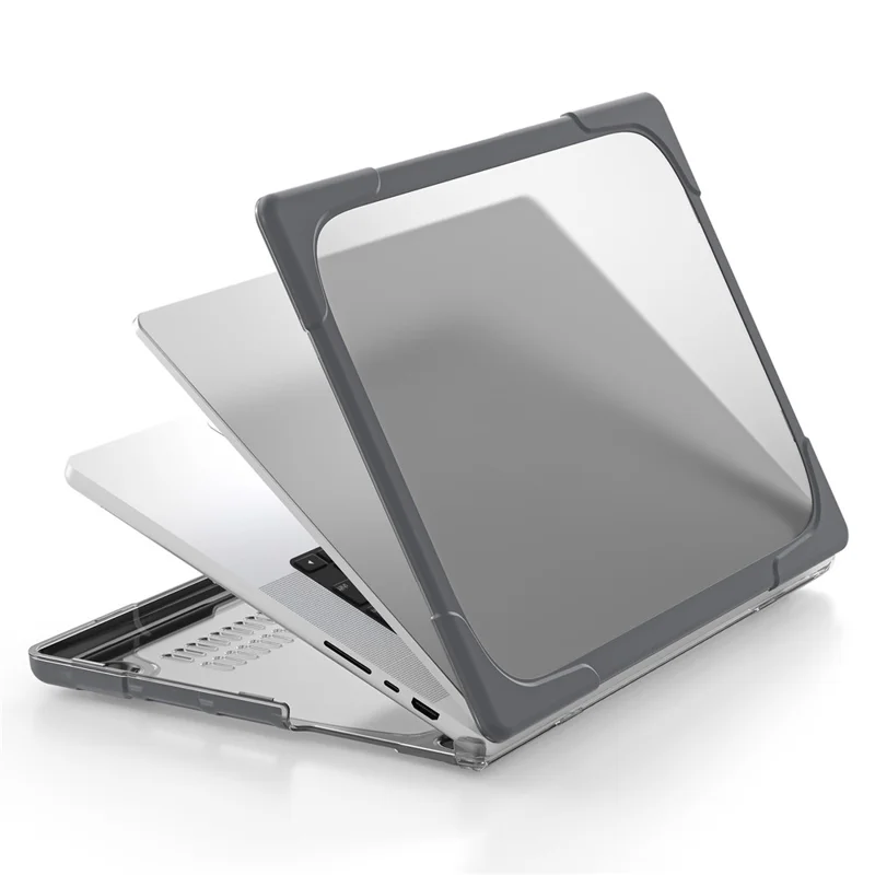 For MacBook Pro 16 inch (2026) A3429 A3428 / (2025) A3186 A3403 / (2024) A2991 / (2023) A2780 / (2021) A2485 / A2780 / A2991 (M1 / M2 / M3) Hard PC + TPU Laptop Case Notebook Cover - Grey