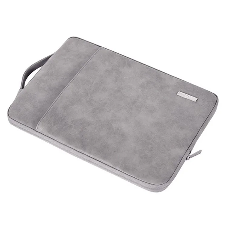 CANVASARTISAN L11-89 12'' Laptop Sleeve Bag PU Leather Notebook Sleeve Anti-dust Computer Student Business Style Protection Case - Grey