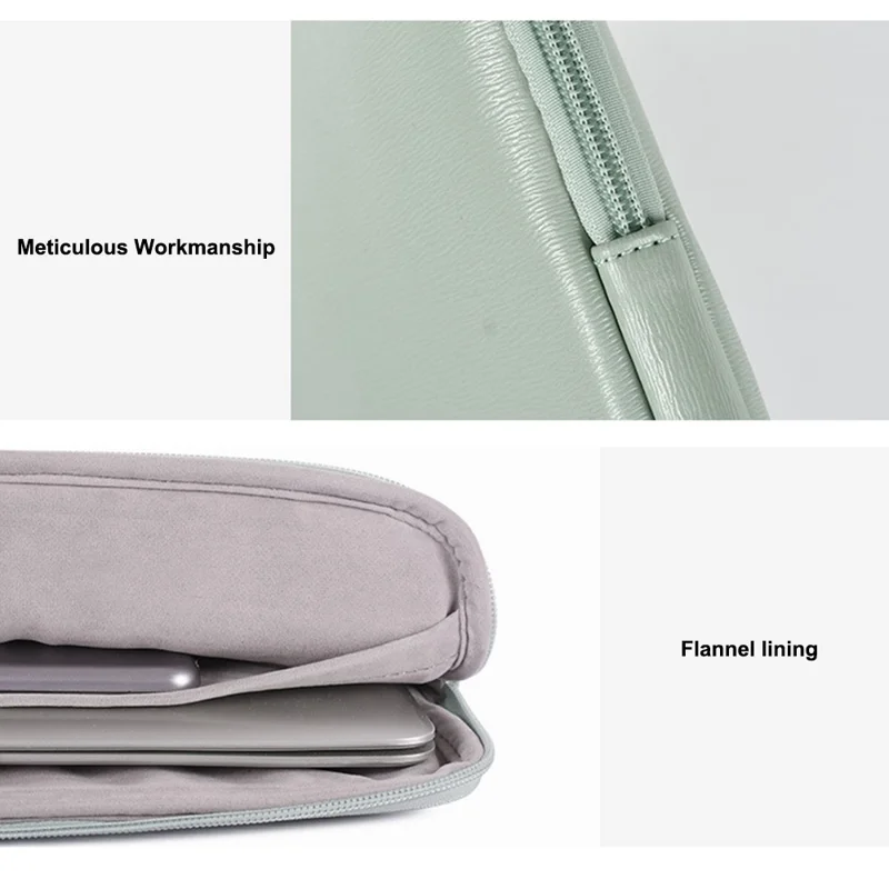 CANVASARTISAN L6-04 For MacBook Pro 14'' Notebook Computer Protection Case Bag Large Pure Color Anti-scratch PU Leather Laptop PC Sleeve - Grey