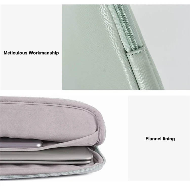 CANVASARTISAN L6-04 12'' Laptop Sleeve for MacBook Fashionable PU Leather Notebook Computer Protection Bag - Green