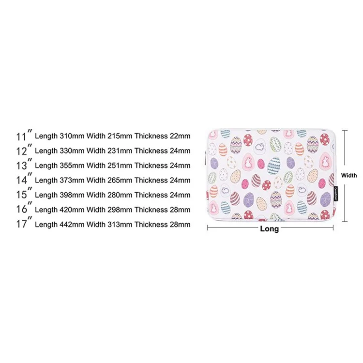 CanvaSartisan G52-01 Pochette Antichorceuse 14 Pouces Portails Portant Sac Pâques Pâques Et œufs Motif PU Portable Sleeve