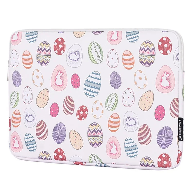 CanvasArtisan G52-T0111 Nette Osterhasen Und Eiermuster 11-Zoll-Laptop-PU-Schutzhülsen-Reißverschluss-Tasche + Kleines Bag-Set