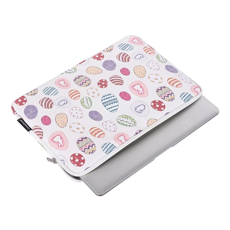 CanvasArtisan G52-T0111 Nette Osterhasen Und Eiermuster 11-Zoll-Laptop-PU-Schutzhülsen-Reißverschluss-Tasche + Kleines Bag-Set