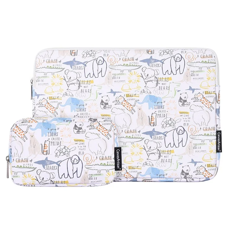 Canvasartisan G50-T0111 11 Pouces pu Notebook Cartoon Animal Pattern Pattern Iptopp Bag + Petit Sac à Sacs