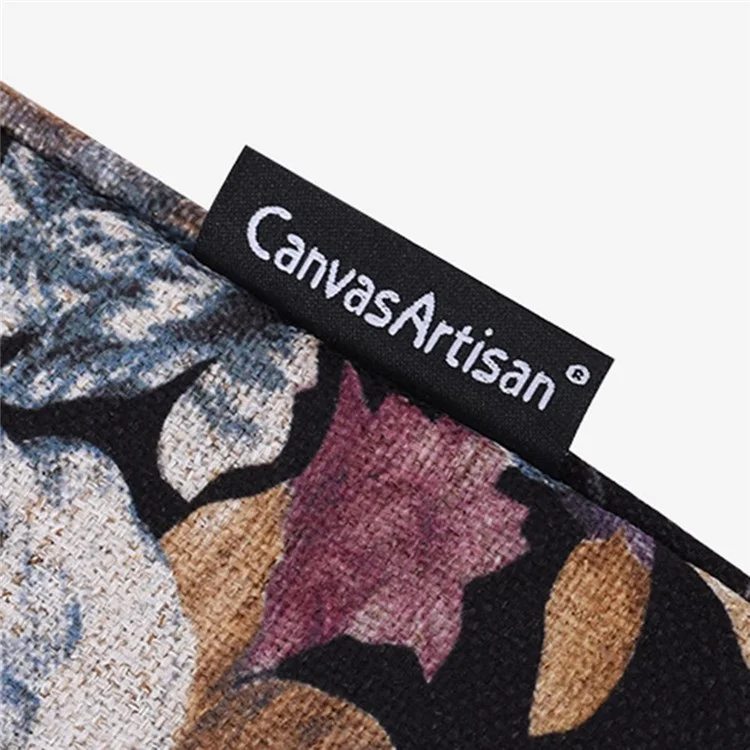 CANVASARTISAN H2-11 15-inch Laptop Sleeve, Watercolor Flower Pattern Linen Carrying Pouch