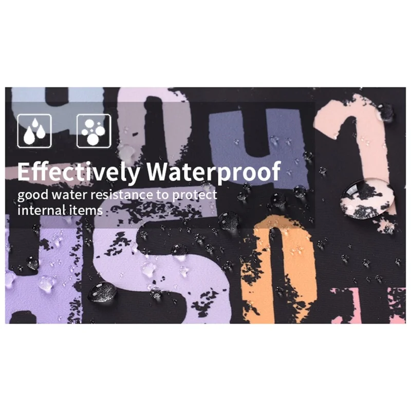 CANVASARTISAN H18-89 Stylish Watercolor Letter Pattern Laptop Handbag 11-inch Notebook Zipper Bag