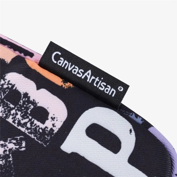 CANVASARTISAN H18-11 Soft Lining 12-inch Laptop Storage Pouch Watercolor Letter Pattern Zipper Notebook Bag