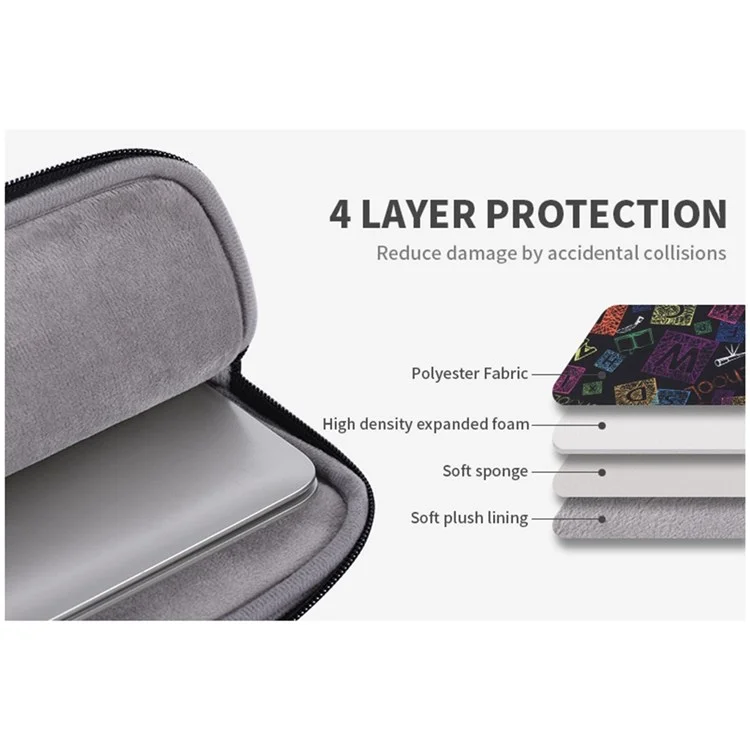 Canvasartisan H17-11 Modello di Lettera Colorato Portable Laptop Sleeve Per Borsa Con Cerniera da 11 Pollici Con Cerniera