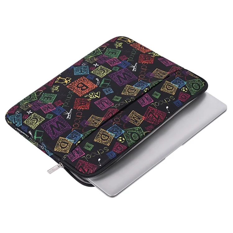 Canvasartisan H17-11 Manga de Notebook Para Laptop de 13 Polegadas Moda de Letra Colorida Pattern Bag Zipper Case