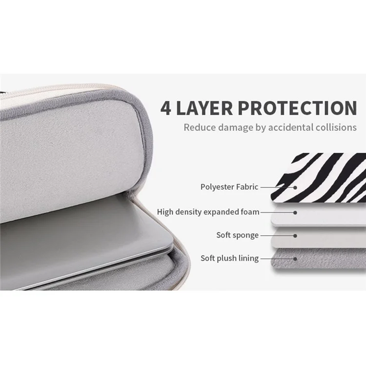 Canvasartisan H33-11 Patrón De Raya De Cebra Funda A Prueba De Golpes Para Laptops De 14 Pulgadas Bolso De Manga De Portátil Resistente A Los Arañazos