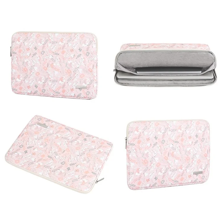 CANVASARTISAN G4-T0111 12-inch Laptop Tablet Protective Case Flower Pattern Notebook Computer Bag with Small Pouch