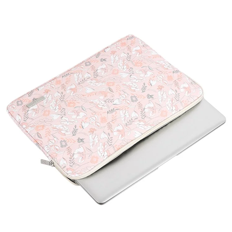 CANVASARTISAN G4-T0111 12-inch Laptop Tablet Protective Case Flower Pattern Notebook Computer Bag with Small Pouch