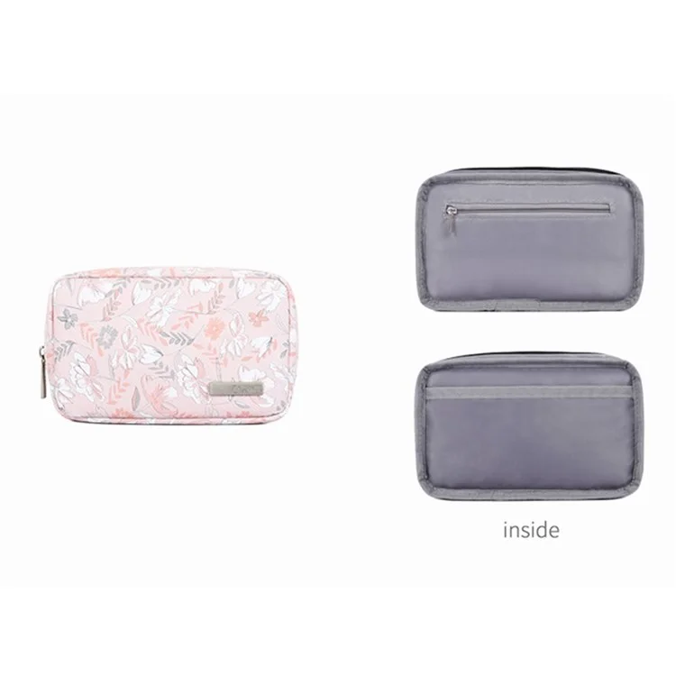 CANVASARTISAN G4-T0111 12-inch Laptop Tablet Protective Case Flower Pattern Notebook Computer Bag with Small Pouch