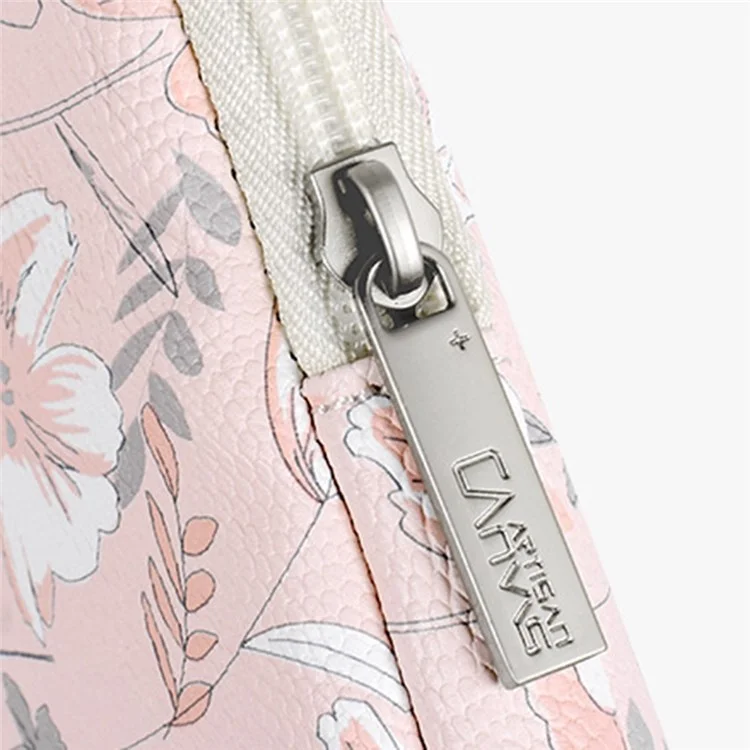 CANVASARTISAN G4-T0111 12-inch Laptop Tablet Protective Case Flower Pattern Notebook Computer Bag with Small Pouch