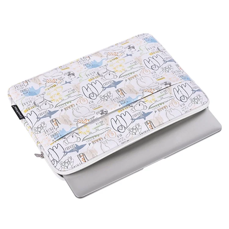CANVASARTISAN G50-11 13-inch Laptop Bag Cartoon Animal Pattern PU Leather Notebook Sleeve Case