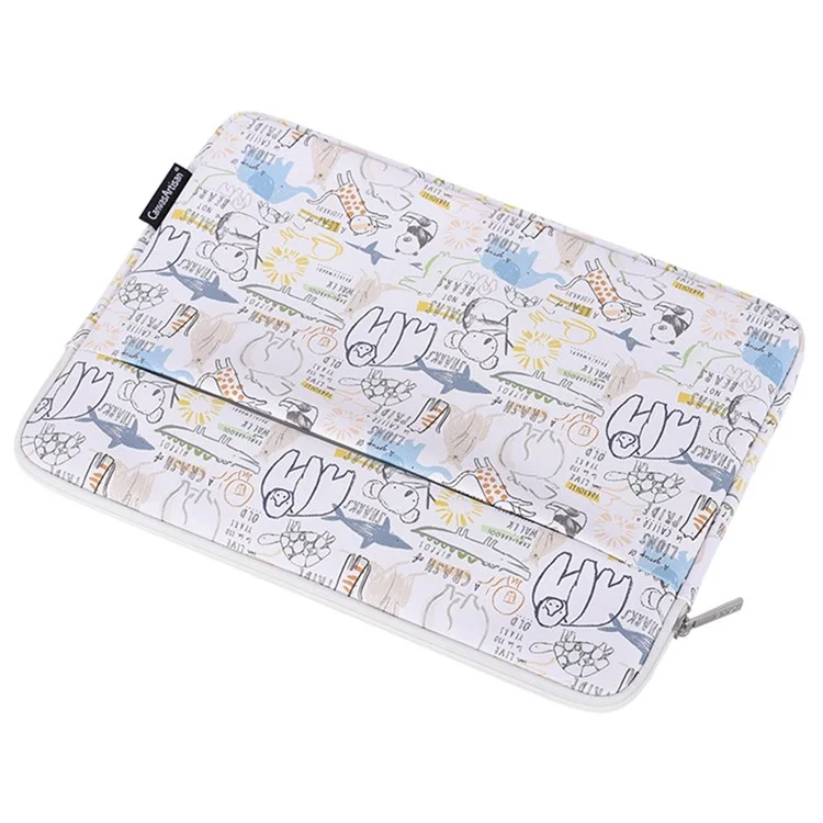 CANVASARTISAN G50-11 12-inch Laptop Case Cartoon Animal Pattern Zipper Notebook Sleeve Carrying Pouch
