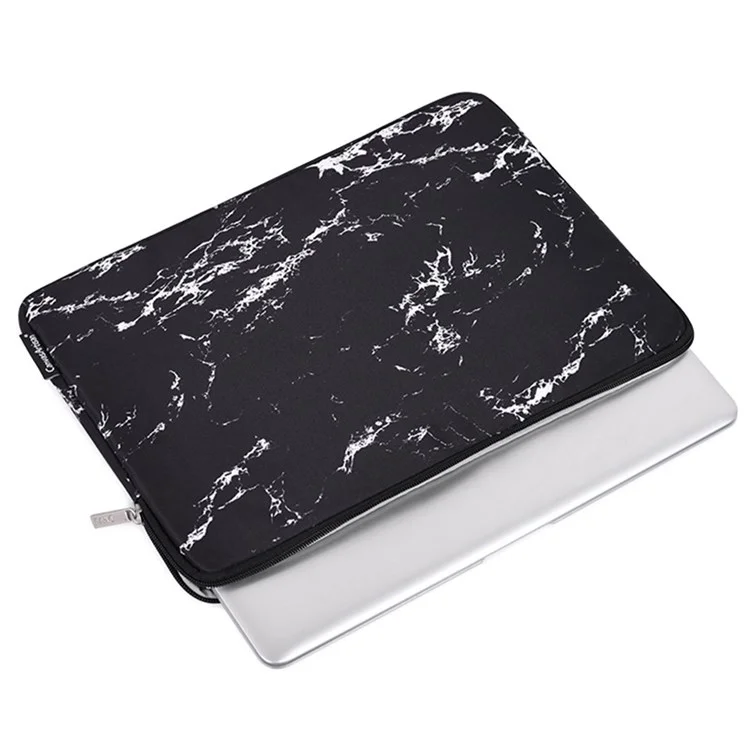 Canvasartisan H32-T0111 Patrón de Mármol Caja Delgada Portátil Para Portátiles de 15 Pulgadas Anti-Scratch Manga Bag Notebook Impermeable Capejario Con Bolsa Pequeña - Negro