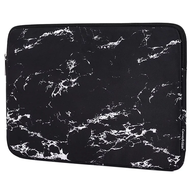 Canvasartisan H32-T0111 Patrón de Mármol Caja Delgada Portátil Para Portátiles de 15 Pulgadas Anti-Scratch Manga Bag Notebook Impermeable Capejario Con Bolsa Pequeña - Negro