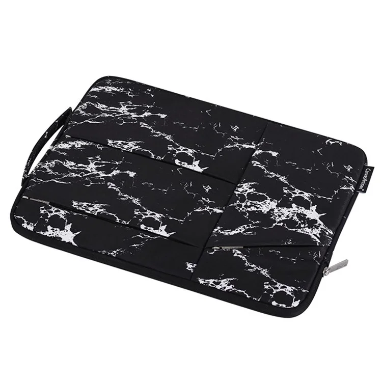 CANVASARTISAN H32-58 Anti-Scratch Marble Pattern Slim Case for 13 inch Laptops Portable Sleeve Bag with 3-Pouches/Handle Strap Notebook Waterproof Carry Case - Yellow/Black