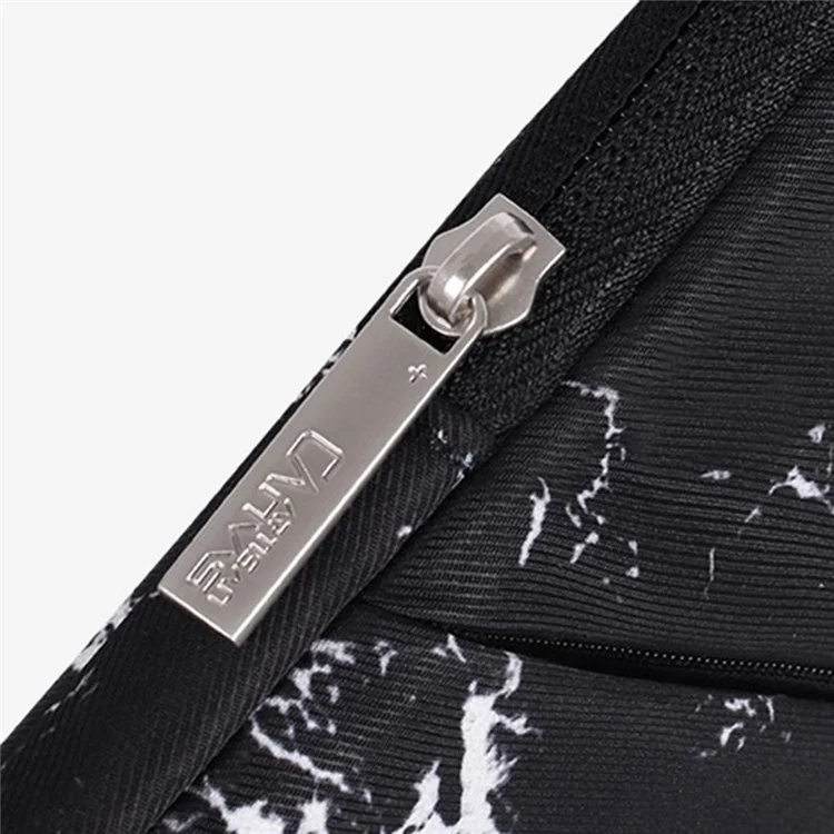 CANVASARTISAN H32-58 Anti-Scratch Marble Pattern Slim Case for 13 inch Laptops Portable Sleeve Bag with 3-Pouches/Handle Strap Notebook Waterproof Carry Case - Yellow/Black