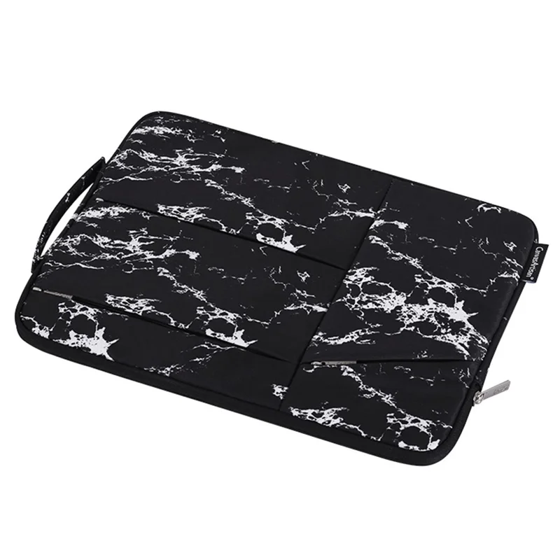 CANVASARTISAN H32-58 Anti-Scratch Marble Pattern Slim Case for 13 inch Laptops Portable Sleeve Bag with 3-Pouches/Handle Strap Notebook Waterproof Carry Case - Black