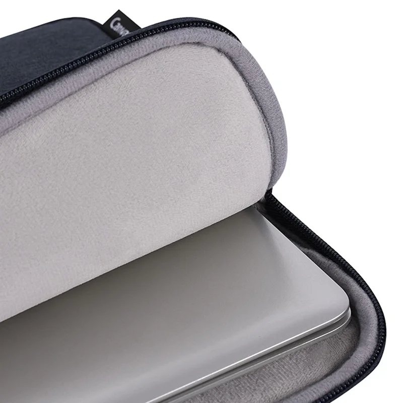 CANVASARTISAN L25-88 Anti-Scratch Slim Case for 14 inch Laptops Portable Carry Case with Dual Pouch/Handle Strap Notebook Shockproof Sleeve Bag - Black