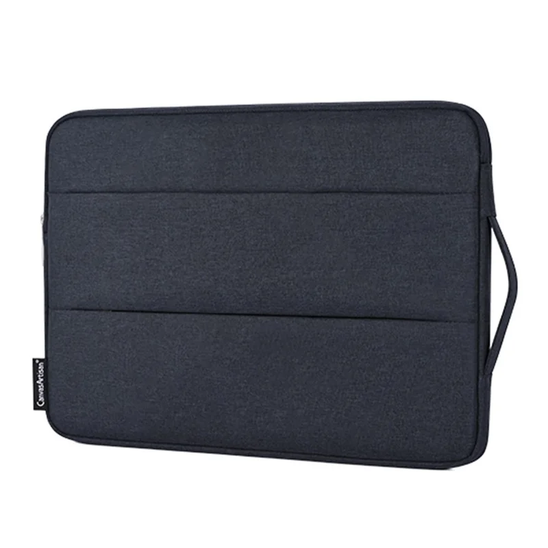 CANVASARTISAN L25-88 Anti-Scratch Slim Case for 14 inch Laptops Portable Carry Case with Dual Pouch/Handle Strap Notebook Shockproof Sleeve Bag - Black