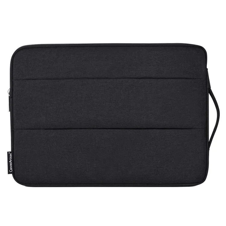 CANVASARTISAN L25-88 Sac de protection anti-rayures pour ordinateurs portables de 15 pouces, étui mince portable avec double poche/sangle de transport, housse de transport antichoc - Noir