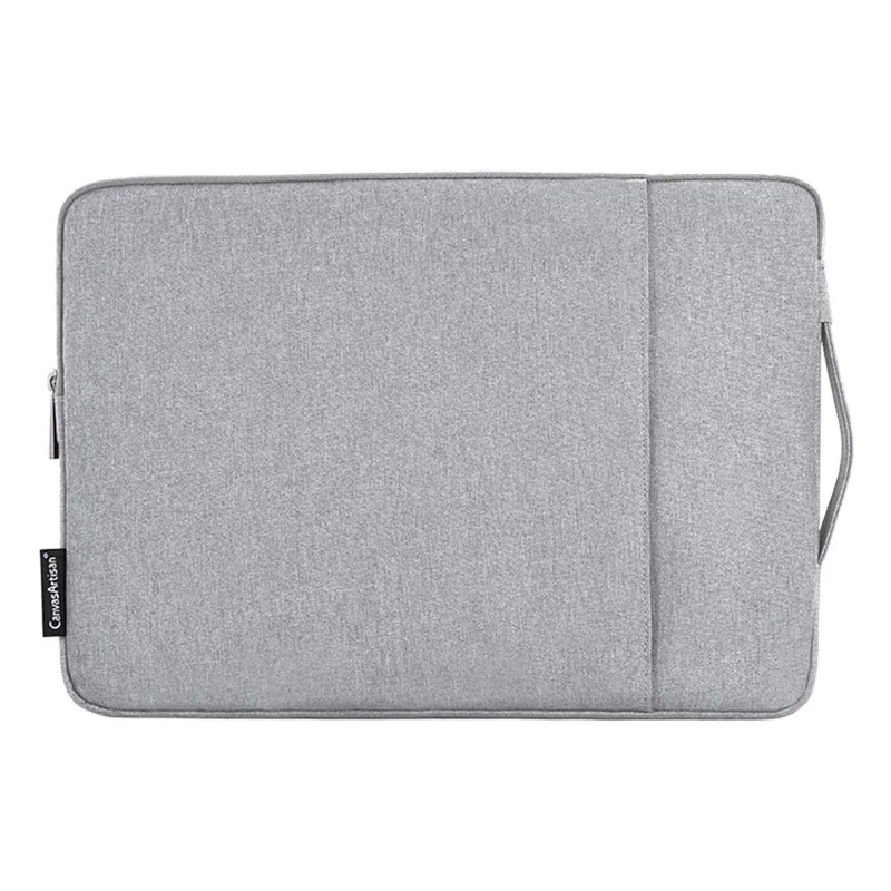 CANVASARTISAN L25-89 Shockproof Portable Zippered Bag for 13 inch Notebook Storage Sleeve Bag Business Style Laptops Carry Case with Handle Strap - Light Grey