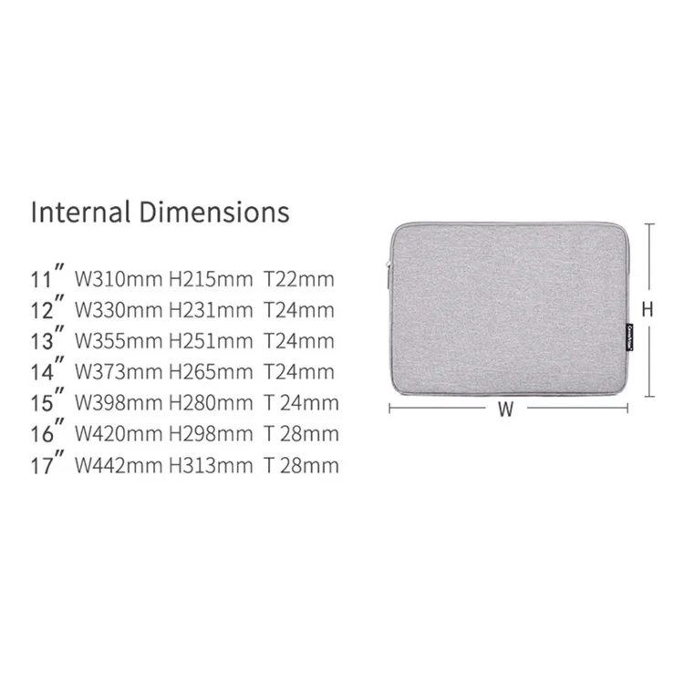 CANVASARTISAN L25-53 Business Style Shockproof Carry Case for 13 inch Laptops Protector Anti-Scratch Notebook Sleeve Bag - Light Grey