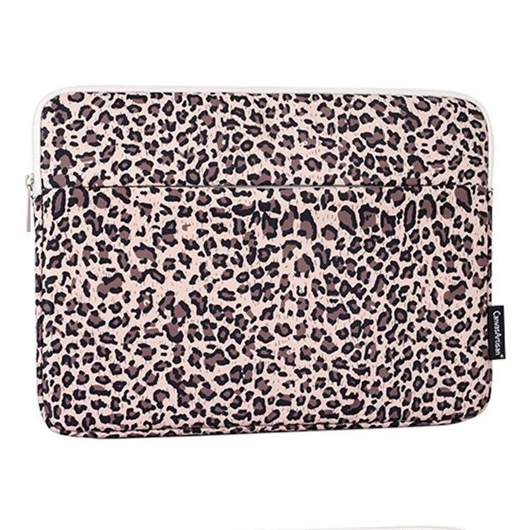 CANVASARTISAN H31-11 Portable Carry Case for 13-inch Laptops Shockproof Sleeve Bag Leopard Printed Water Resistant Slim Bag - Yellow
