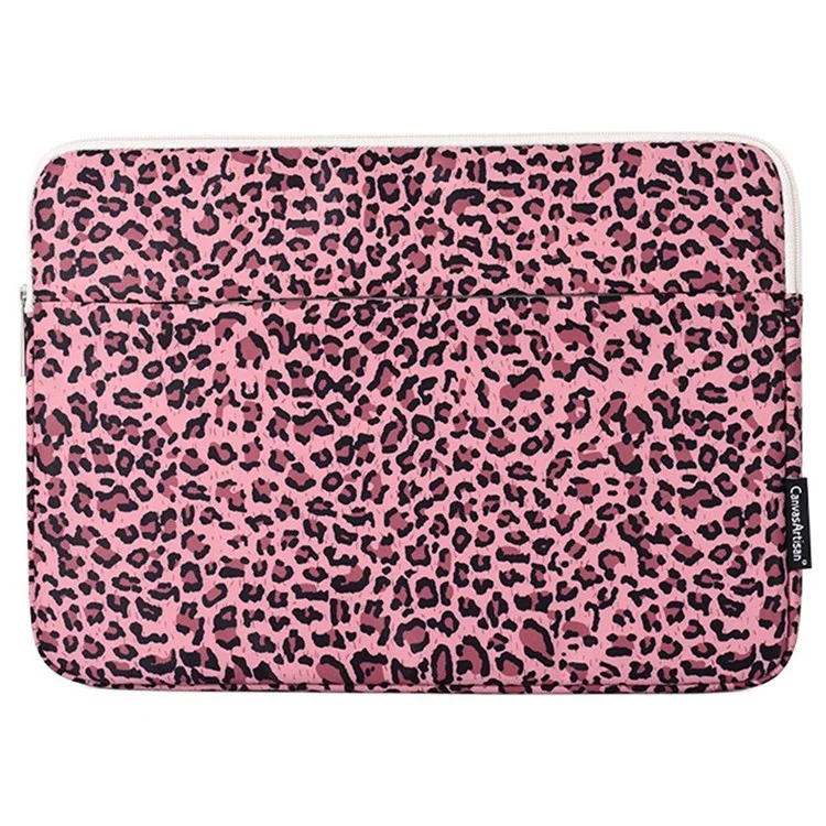 CANVASARTISAN H31-11 Portable Sleeve Bag for 14-inch Laptops Shockproof Carry Case Water Resistant Slim Bag with Leopard Printed - Pink