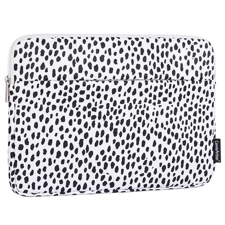 CANVASARTISAN H36-11 Cow Grain Patterned Polyester + Soft Lining Laptop Protective Sleeve Bag with Outer Slot for 14-inch Notebook