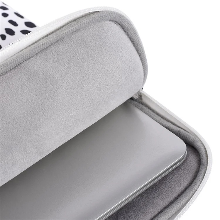 CANVASARTISAN H36-11 Cow Grain Patterned Polyester + Soft Lining Laptop Protective Sleeve Bag with Outer Slot for 14-inch Notebook