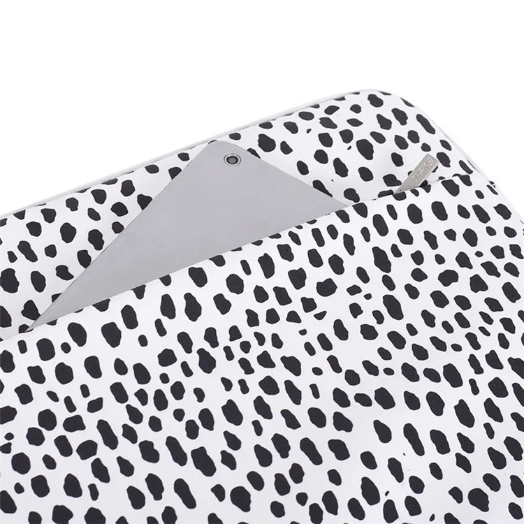 CANVASARTISAN H36-11 Cow Grain Patterned Polyester + Soft Lining Laptop Protective Sleeve Bag with Outer Slot for 14-inch Notebook