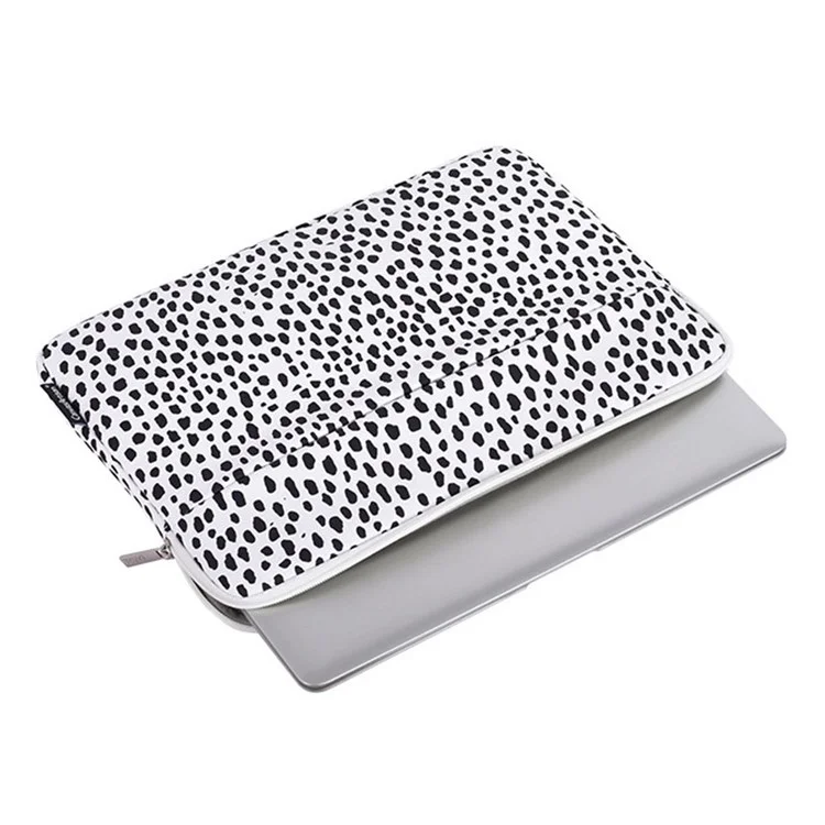 CANVASARTISAN H36-11 Cow Grain Patterned Polyester + Soft Lining Laptop Protective Sleeve Bag with Outer Slot for 14-inch Notebook