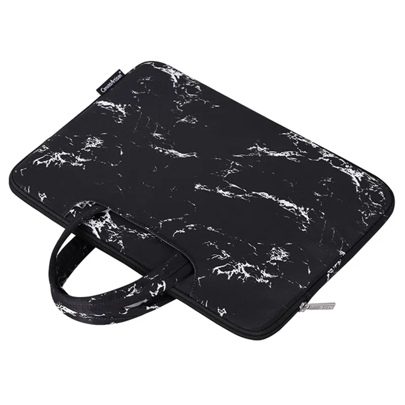 CANVASARTISAN H32-B01 Marble Pattern 15-inch Zipper Laptop Bag Computer Notebook Carrying Pouch Handbag - White