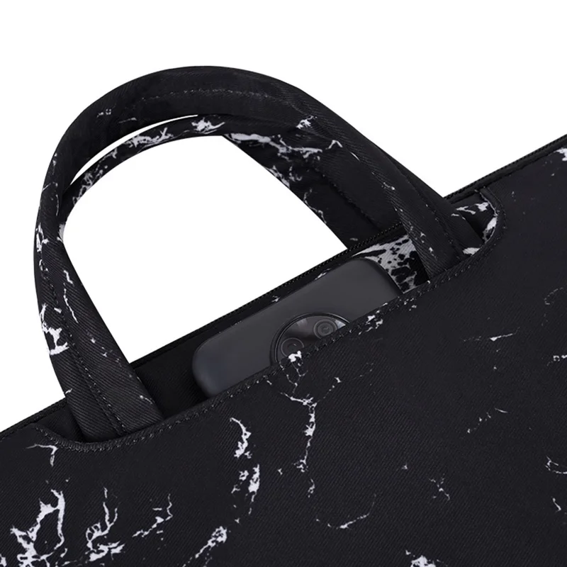 CANVASARTISAN H32-B01 Marble Pattern 15-inch Zipper Laptop Bag Computer Notebook Carrying Pouch Handbag - White