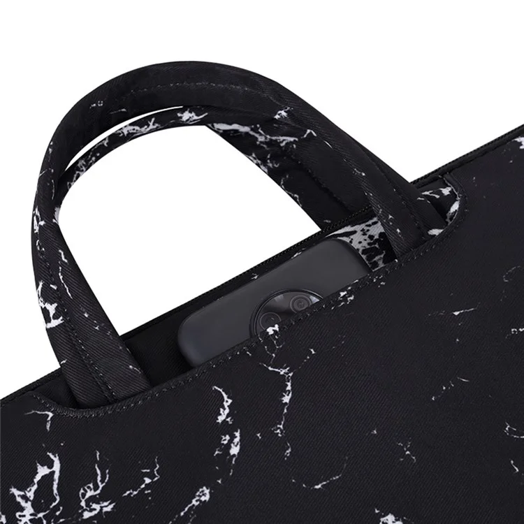 CANVASARTISAN H32-B01 Marble Pattern 13-inch Laptop Carrying Bag Marble Pattern Notebook Handbag - Black