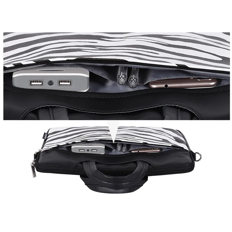 Canvasartisan G33-c24 da 13 "per Spalla Per Laptop Per Macbook in Pelle Zebra Zebra Zebra Tasca Tascabile Tasca