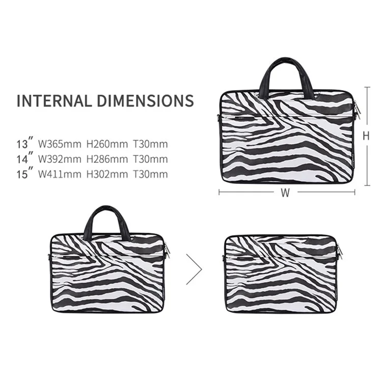 CanvasArtisan G33-C23 13 "Laptop Handtasche Für Macbook PU-Leder Zebra Muster Durable Notebook Computer Beutelhülse