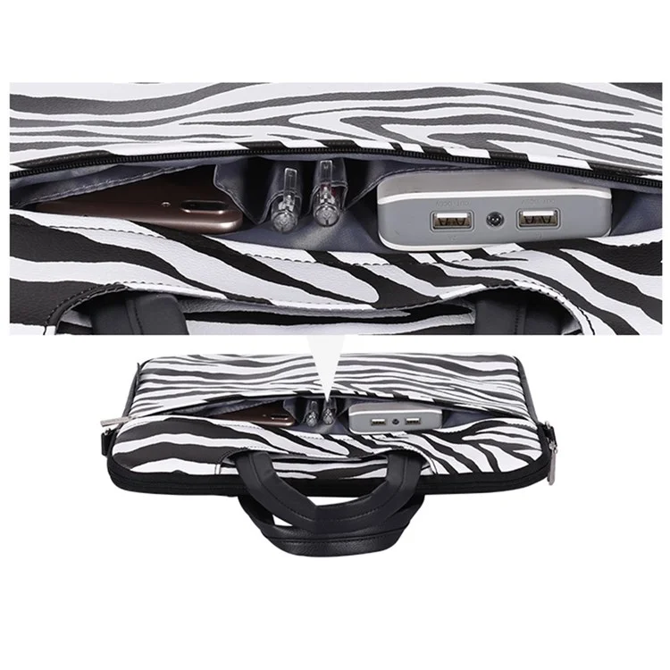 CanvasArtisan G33-C23 13 "Laptop Handtasche Für Macbook PU-Leder Zebra Muster Durable Notebook Computer Beutelhülse