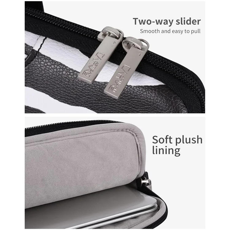 CanvasArtisan G33-C23 13 "Laptop Handtasche Für Macbook PU-Leder Zebra Muster Durable Notebook Computer Beutelhülse