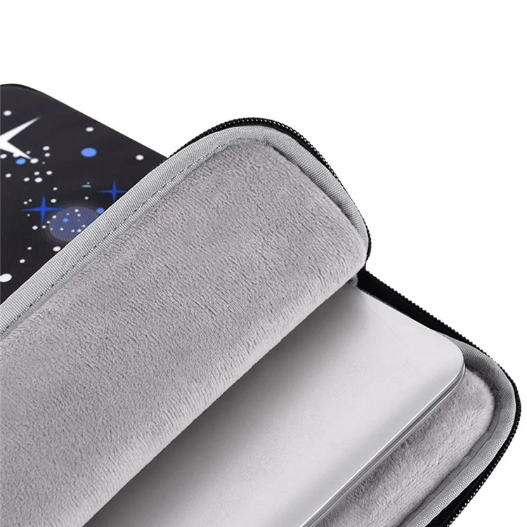 Canvasartisan H16-T0121 11 Pulgadas Laptop Tablet PU Manga De Cuero Starry Sky Patrón Cuaderno Bolsa De Cremallera Con Bolsa Pequeña