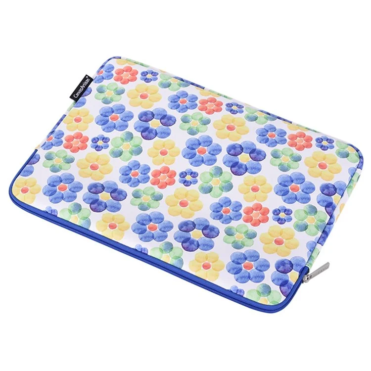 Canvasan G51-T0121 2 Em 1 Saco De Laptop Set 12 Polegadas De Flor Grande Pintura Aquarela Caso Protetor De Pintura Com Armazenamento De Cabo De Alimentação Saco Pequeno
