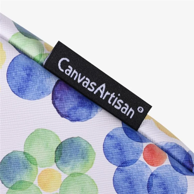 CANVASARTISAN G51-T0121 2Pcs/Set 14-inch Notebook Carrying Bag with Small Bag Big Flower Watercolor Painting Ultra Thin PU Laptop Sleeve
