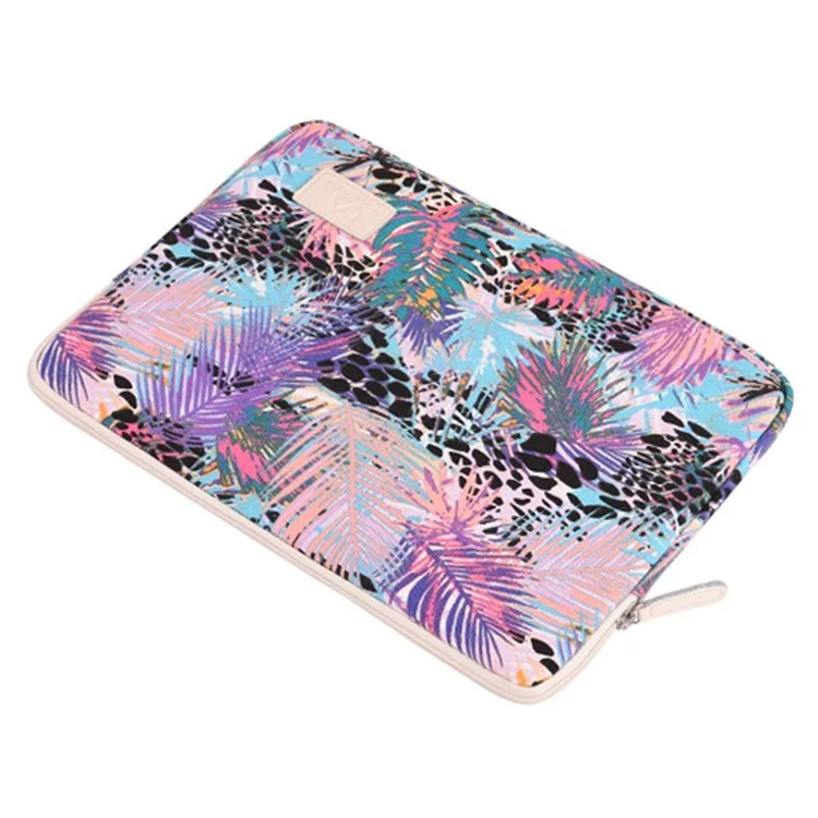 CANVASARTISAN T50 stoßfeste Tragetasche für 13-Zoll-Laptops, bedrucktes Blättermuster, schlanke Canvas-Tasche, tragbare Sleeve-Tasche