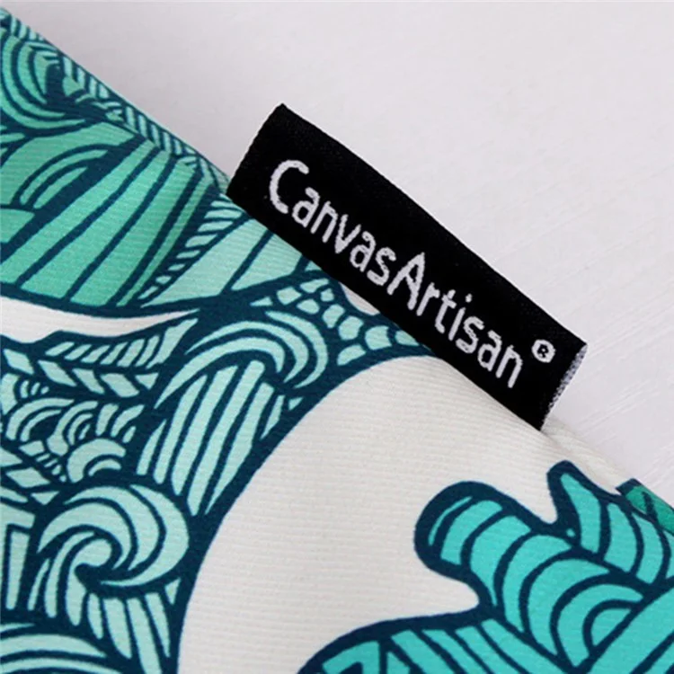 CANVASARTISAN H3-04 12-inch Zipper Notebook Bag, Green Wave Pattern Soft Lining Laptop Storage Pouch